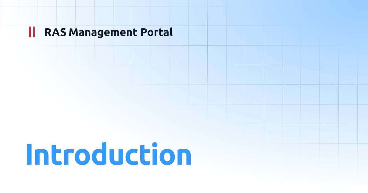 Introduction ras management portal